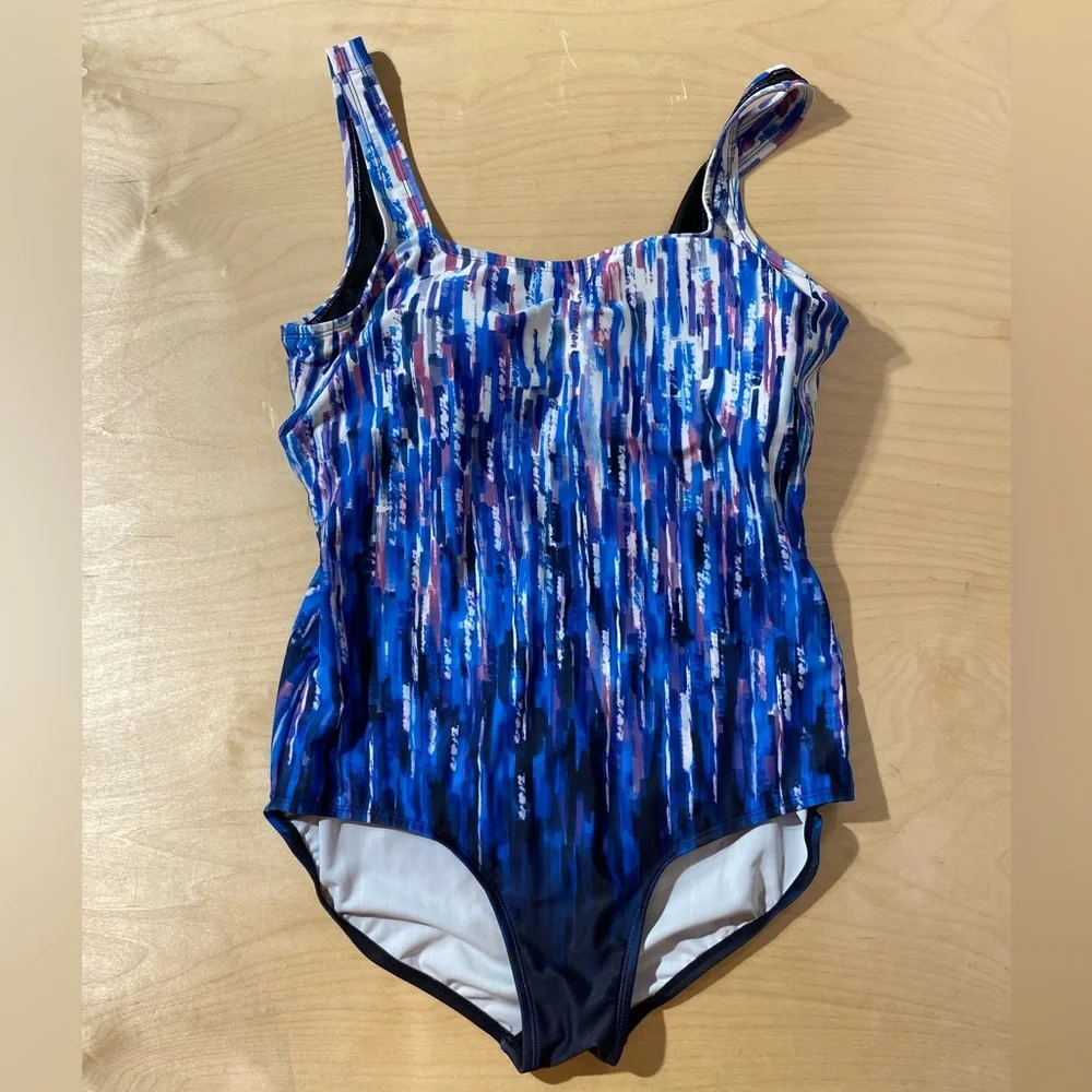 Swim Suits For All Blue and Purple SwimSuit 16 (OO)